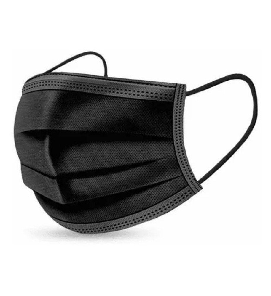 Mascarilla tres pliegues color Negro
